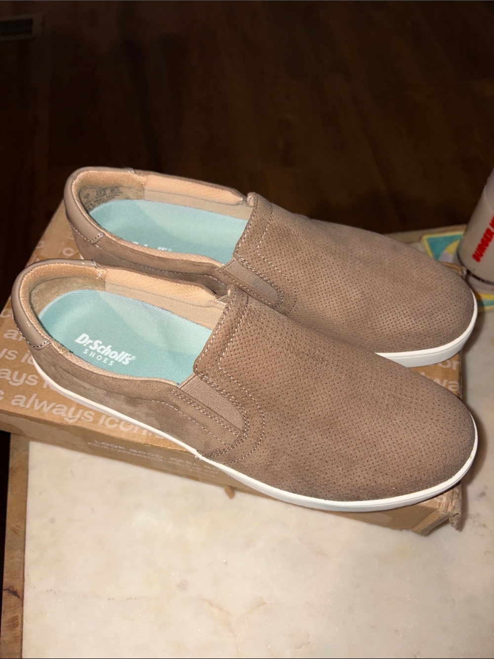 Dr. Scholl's Women’s Slip-On Sneakers in Tan with White Sole